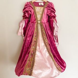 Pink Velvet Princess Costume with Hoop Skirt 3T 4T